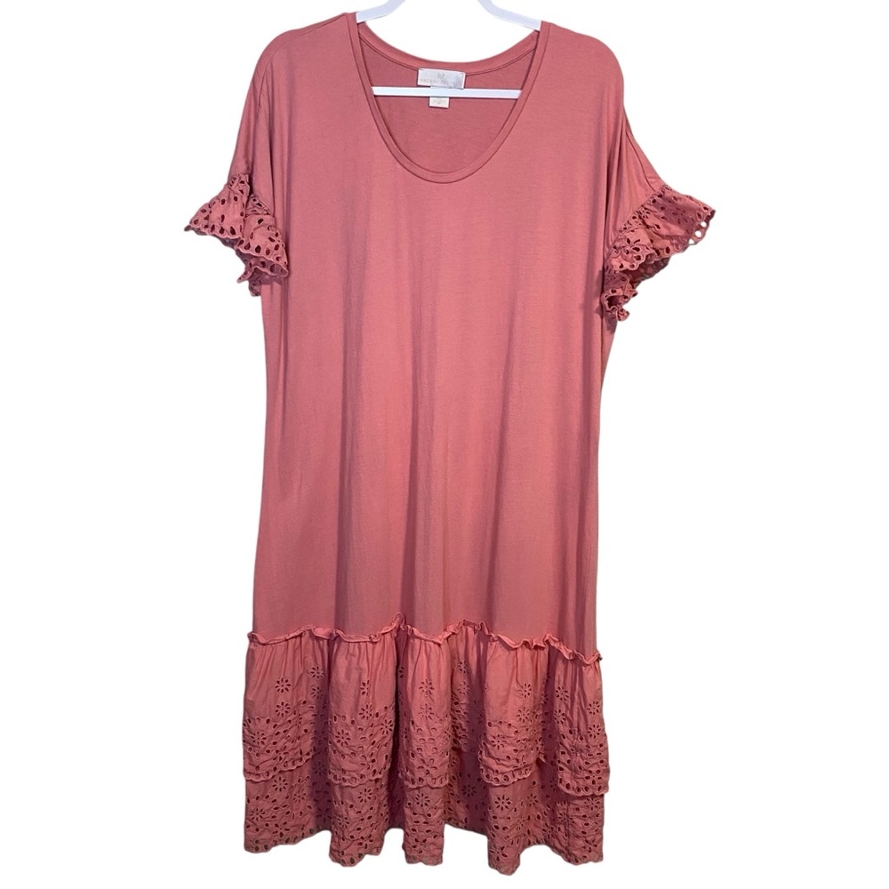 Rachel Parcell Dusty Rose Eyelet Midi Dress
